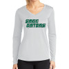 Thumbnail image for  Womens White Performance Long Sleeve V Neck Shirt
