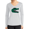 Thumbnail image for  Womens White Performance Long Sleeve V Neck Shirt