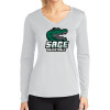 Thumbnail image for  Womens White Performance Long Sleeve V Neck Shirt