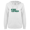 Thumbnail image for  ENZA Womens White V Notch Raw Edge Fleece Hoodie