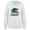 Thumbnail image for  ENZA Womens White V Notch Raw Edge Fleece Hoodie