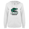 Thumbnail image for  ENZA Womens White V Notch Raw Edge Fleece Hoodie