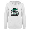 Thumbnail image for  ENZA Womens White V Notch Raw Edge Fleece Hoodie