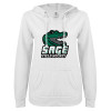 Thumbnail image for  ENZA Womens White V Notch Raw Edge Fleece Hoodie