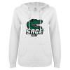 Thumbnail image for  ENZA Womens White V Notch Raw Edge Fleece Hoodie