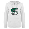 Thumbnail image for  ENZA Womens White V Notch Raw Edge Fleece Hoodie