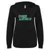 Thumbnail image for  ENZA Womens Black V Notch Raw Edge Fleece Hoodie