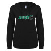 Thumbnail image for  ENZA Womens Black V Notch Raw Edge Fleece Hoodie