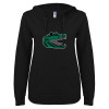 Thumbnail image for  ENZA Womens Black V Notch Raw Edge Fleece Hoodie