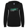 Thumbnail image for  ENZA Womens Black V Notch Raw Edge Fleece Hoodie