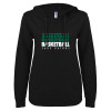 Thumbnail image for  ENZA Womens Black V Notch Raw Edge Fleece Hoodie