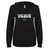 Thumbnail image for  ENZA Womens Black V Notch Raw Edge Fleece Hoodie