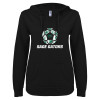Thumbnail image for  ENZA Womens Black V Notch Raw Edge Fleece Hoodie