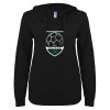 Thumbnail image for  ENZA Womens Black V Notch Raw Edge Fleece Hoodie