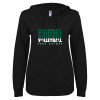 Thumbnail image for  ENZA Womens Black V Notch Raw Edge Fleece Hoodie