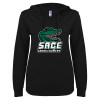 Thumbnail image for  ENZA Womens Black V Notch Raw Edge Fleece Hoodie