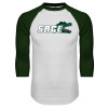 Thumbnail image for  White/Dark Green Raglan Baseball T Shirt
