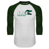 Thumbnail image for  White/Dark Green Raglan Baseball T Shirt