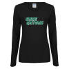 Thumbnail image for  Womens Black Long Sleeve V Neck Tee 