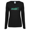 Thumbnail image for  Womens Black Long Sleeve V Neck Tee 