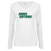 Thumbnail image for  Womens White Long Sleeve V Neck Tee