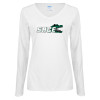 Thumbnail image for  Womens White Long Sleeve V Neck Tee