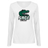 Thumbnail image for  Womens White Long Sleeve V Neck Tee