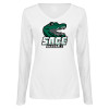 Thumbnail image for  Womens White Long Sleeve V Neck Tee