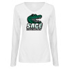 Thumbnail image for  Womens White Long Sleeve V Neck Tee