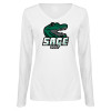 Thumbnail image for  Womens White Long Sleeve V Neck Tee