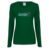 Thumbnail image for  Womens Dark Green Long Sleeve V Neck Tee 