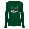 Thumbnail image for  Womens Dark Green Long Sleeve V Neck Tee 