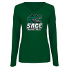 Thumbnail image for  Womens Dark Green Long Sleeve V Neck Tee 