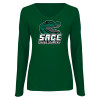 Thumbnail image for  Womens Dark Green Long Sleeve V Neck Tee 