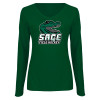 Thumbnail image for  Womens Dark Green Long Sleeve V Neck Tee 