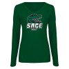 Thumbnail image for  Womens Dark Green Long Sleeve V Neck Tee 