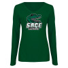 Thumbnail image for  Womens Dark Green Long Sleeve V Neck Tee 