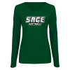 Thumbnail image for  Womens Dark Green Long Sleeve V Neck Tee 
