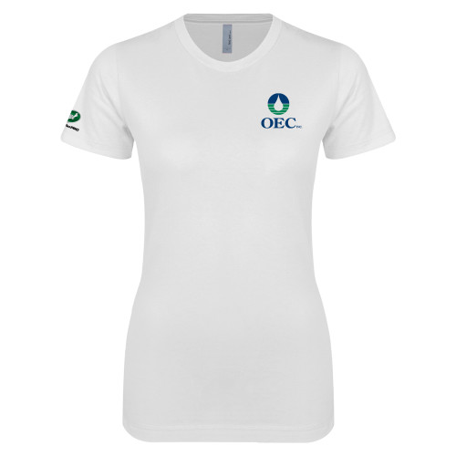  Next Level Womens White Boyfriend Tee - OEC