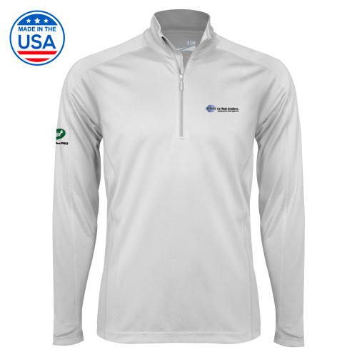  Syntrel White Interlock 1/4 Zip - Advance Car Wash Solutions