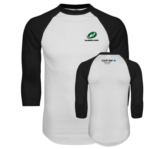  White/Black Raglan Baseball T Shirt - Turtle Wax Pro