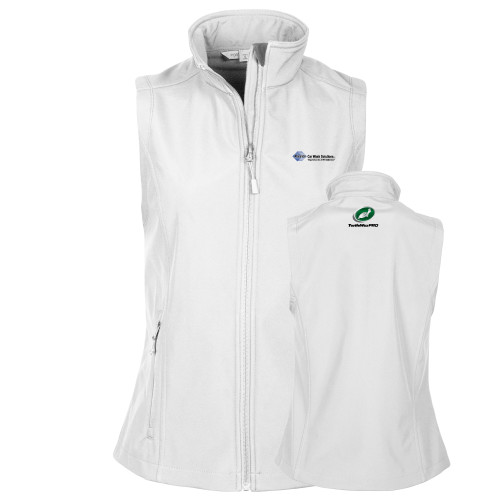  Womens White Core Softshell Vest - Advance Car Wash Solutions