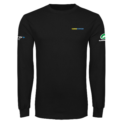  Black Long Sleeve T Shirt - EnergiSystems Wordmark