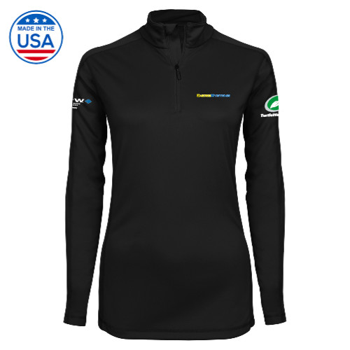  Syntrel Womens Black Interlock 1/4 Zip - EnergiSystems Wordmark