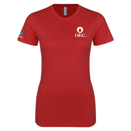  Next Level Womens Red Boyfriend Tee - OEC