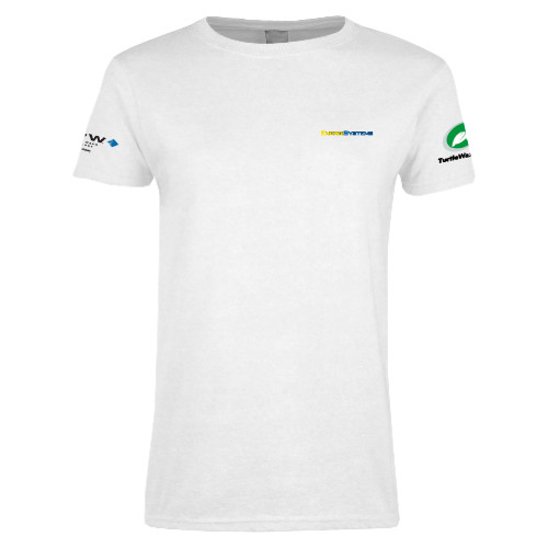  Womens White Short Sleeve Tee - EnergiSystems Wordmark
