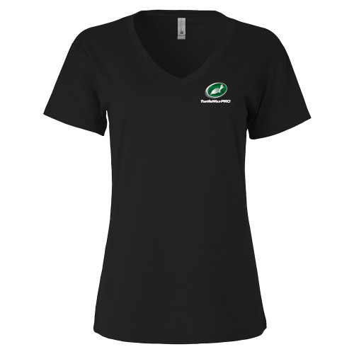  Next Level Womens Black Suede V Neck Tee - Turtle Wax Pro