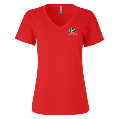  Next Level Womens Red Sueded V Neck Tee - Turtle Wax Pro