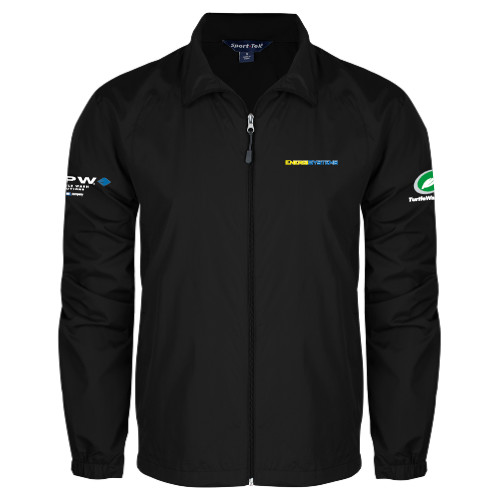  Black Full Zip Wind Jacket - EnergiSystems Wordmark