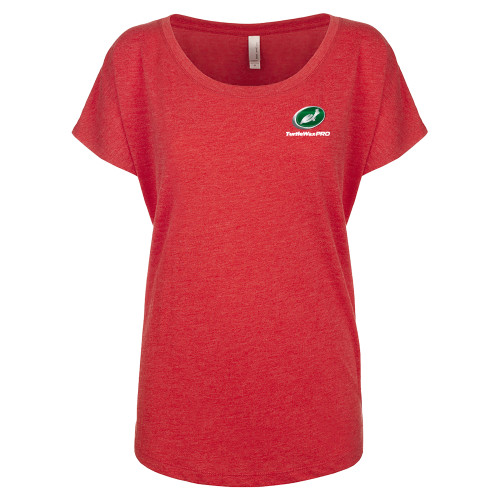  Next Level Womens Red Triblend Dolman Tee - Turtle Wax Pro
